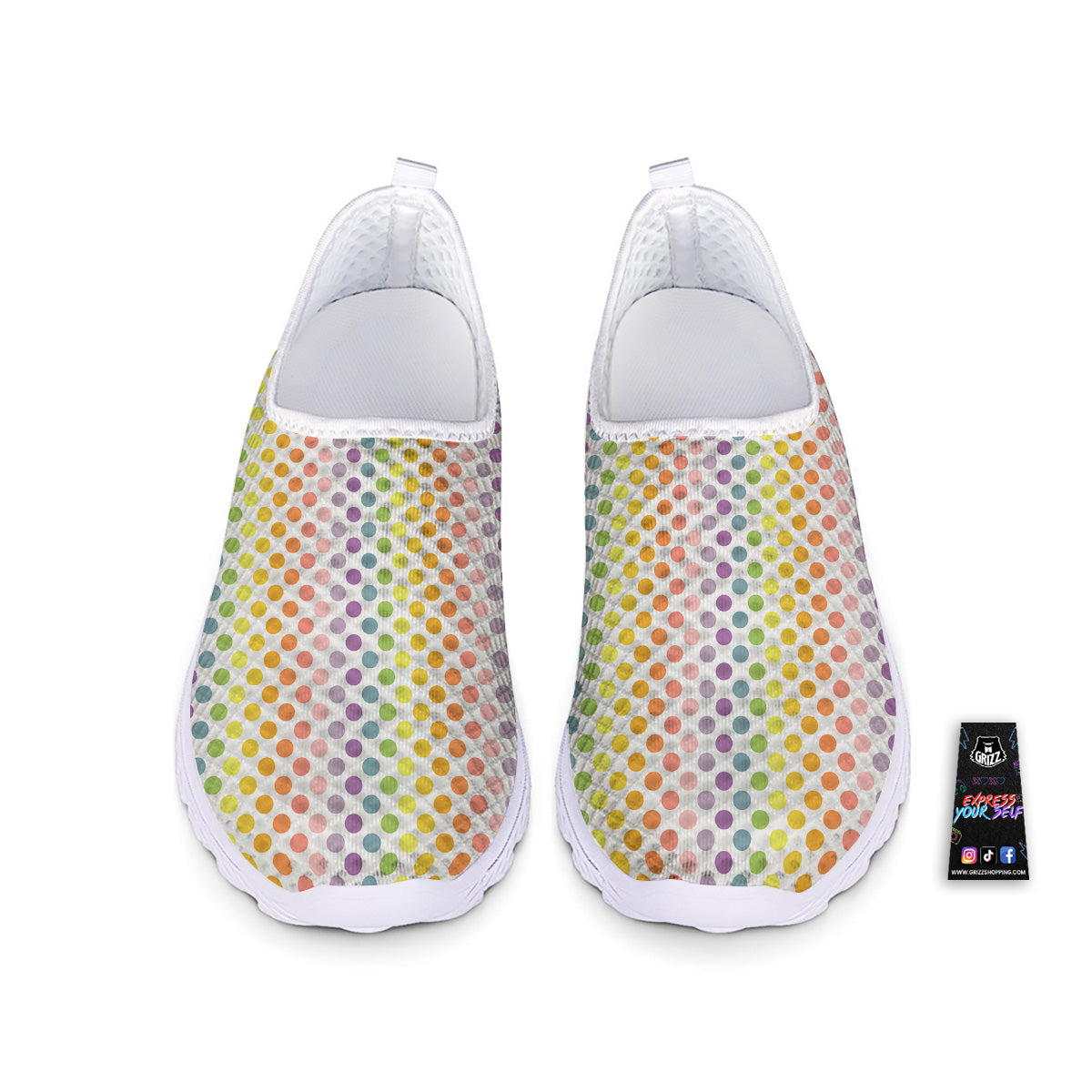 Polka Dot Colors Rainbow Print Pattern Nurse Shoes-grizzshop