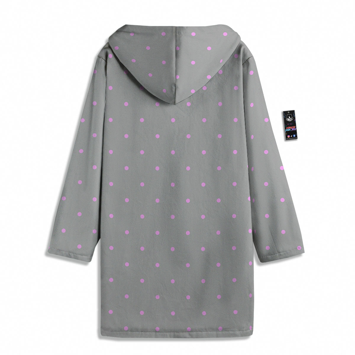 Polka Dot Grey And Pink Dot Print Pattern Men's Windbreaker Jacket-grizzshop