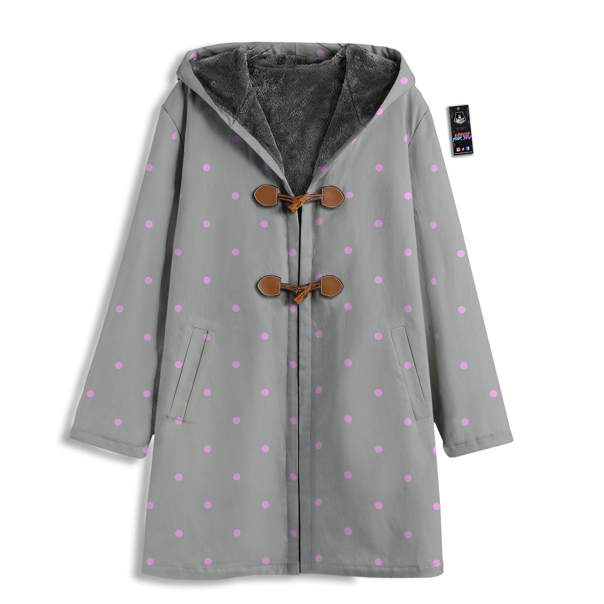 Polka Dot Grey And Pink Dot Print Pattern Men's Windbreaker Jacket-grizzshop