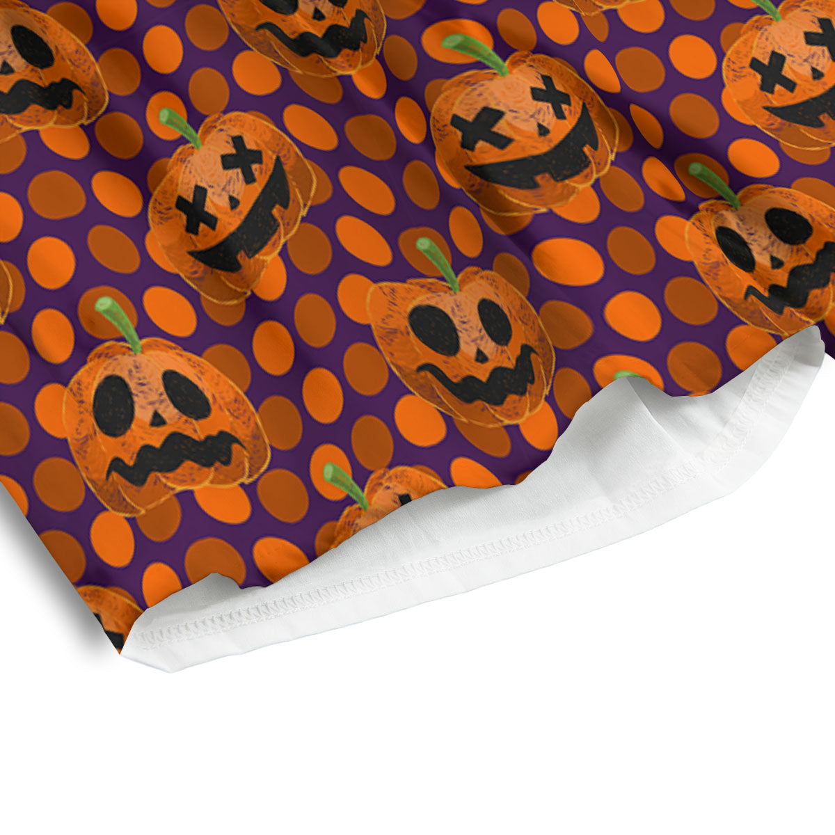Polka Dot Halloween Pumkin Print Pattern Men's Athletic Shorts