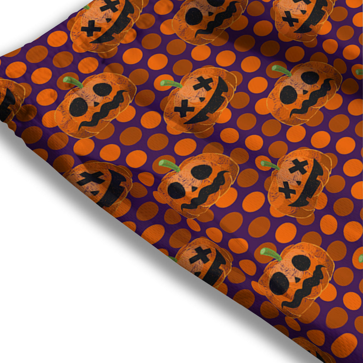 Polka Dot Halloween Pumkin Print Pattern Mesh Shorts