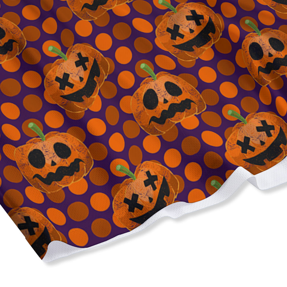 Polka Dot Halloween Pumkin Print Pattern Mesh Shorts
