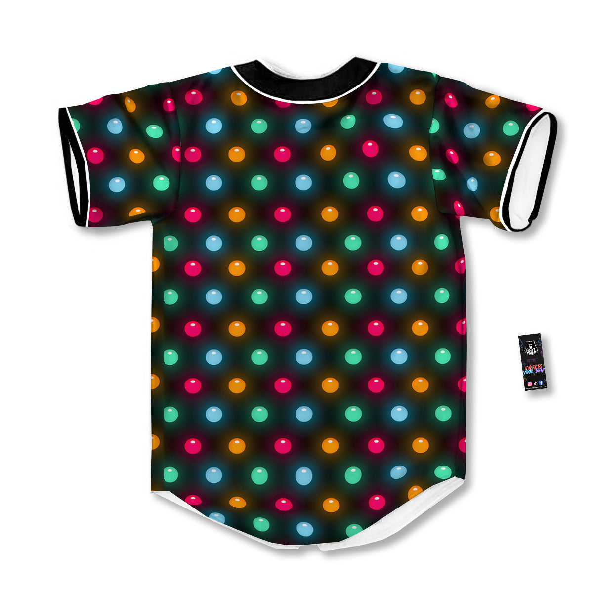 Polka Dot Light Print Baseball Jersey-grizzshop