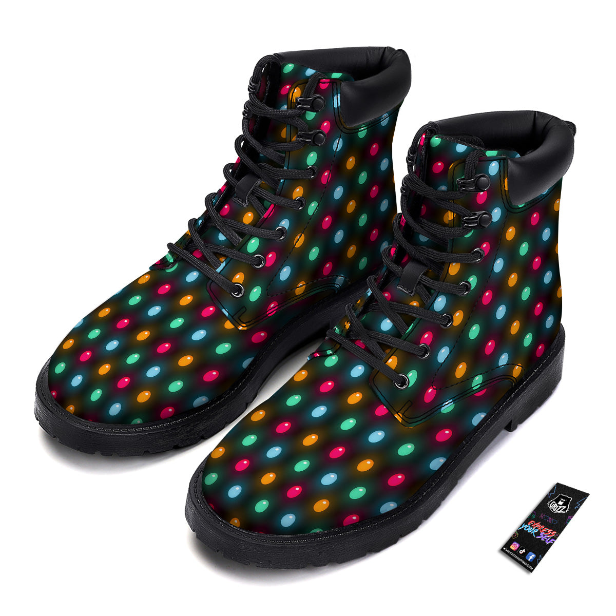 Polka Dot Light Print Boots-grizzshop
