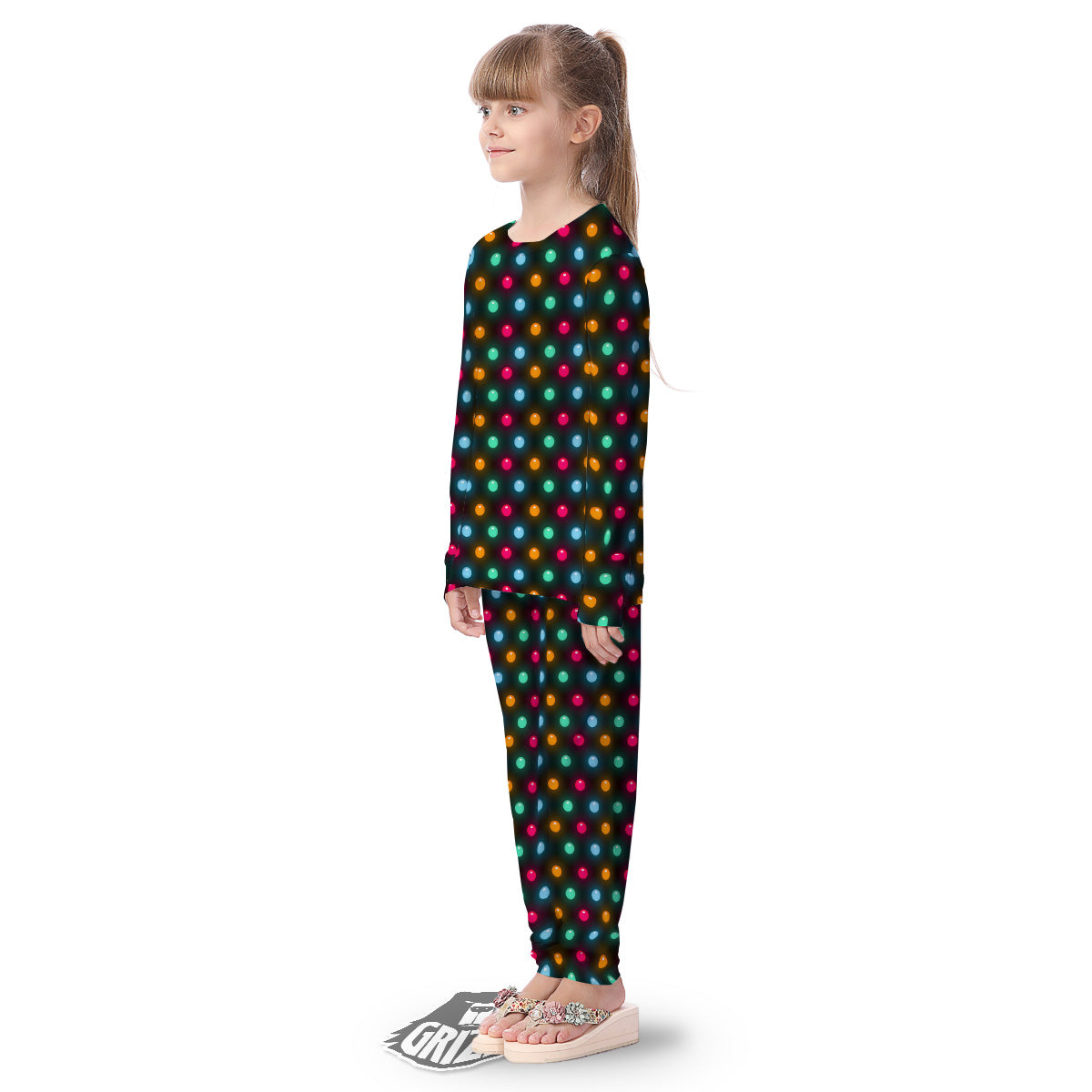 Polka Dot Light Print Kid's Pajamas-grizzshop