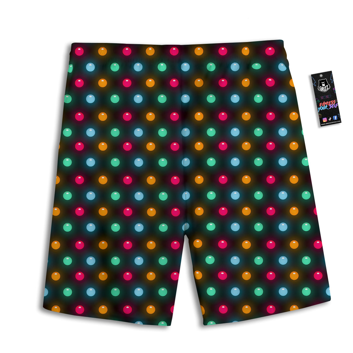 Polka Dot Light Print Men's Athletic Shorts