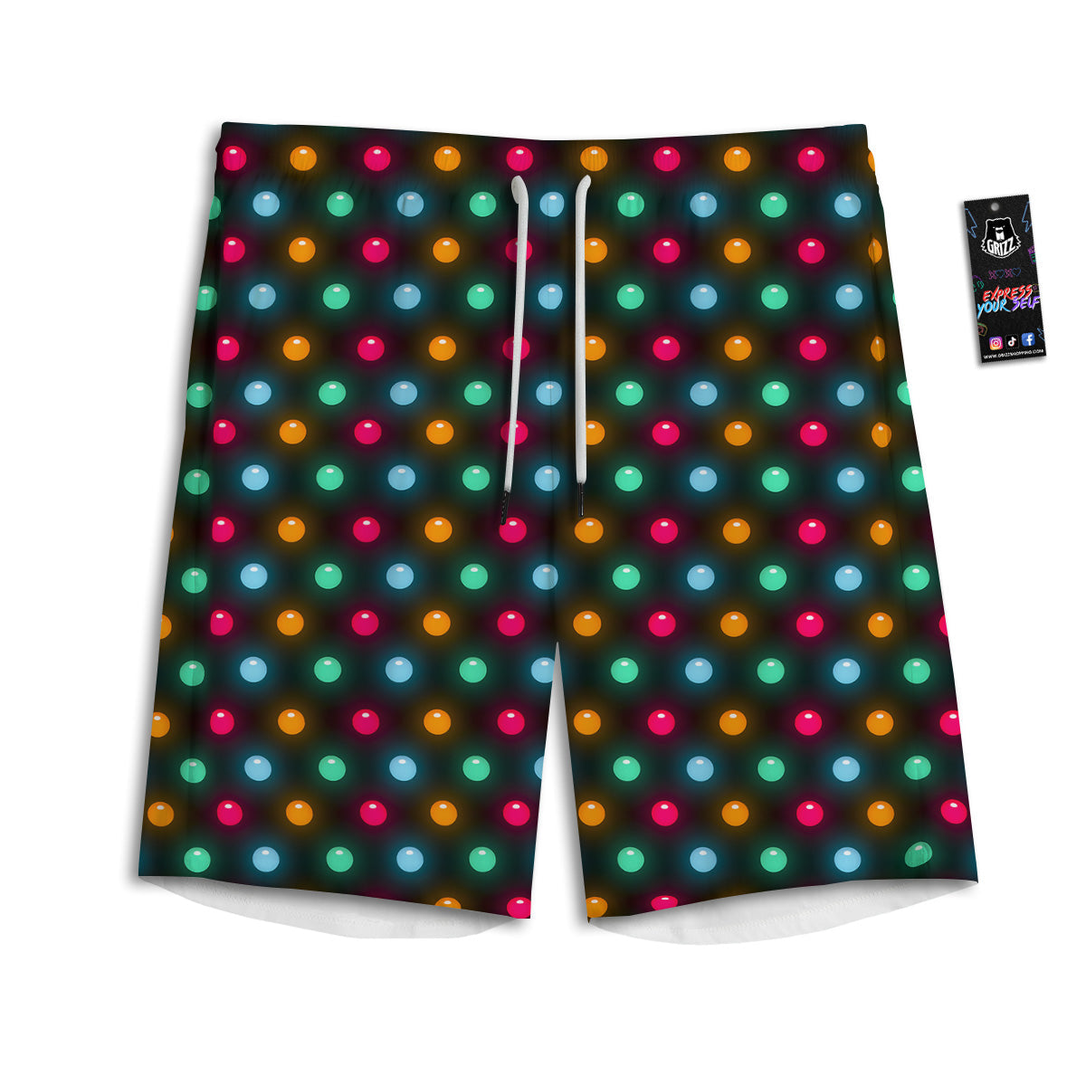 Polka Dot Light Print Men's Athletic Shorts