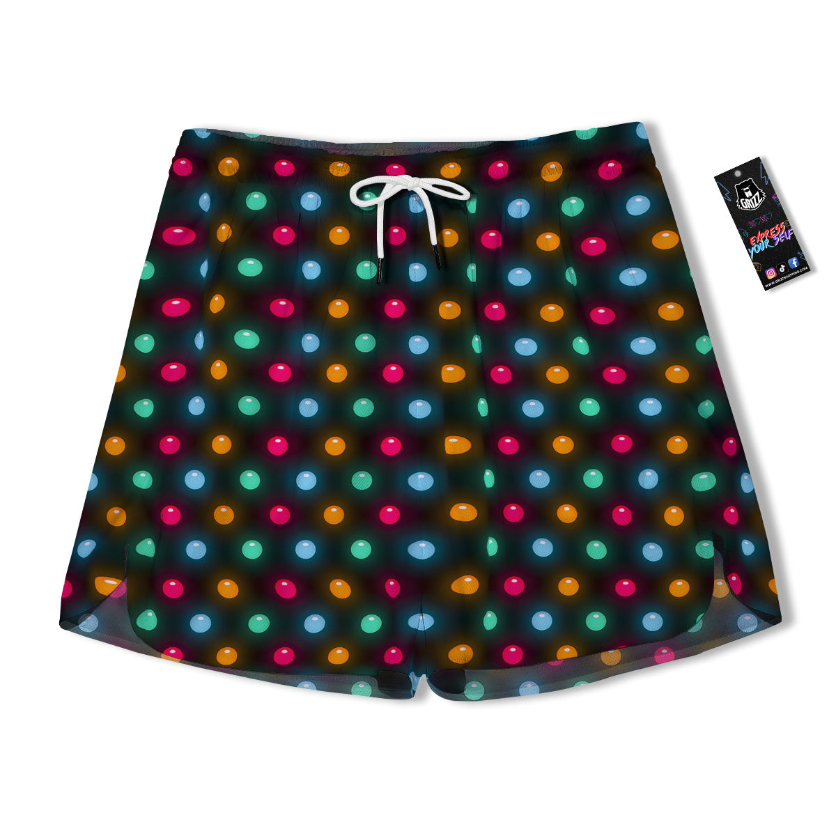 Polka Dot Light Print Men's Running Shorts-grizzshop