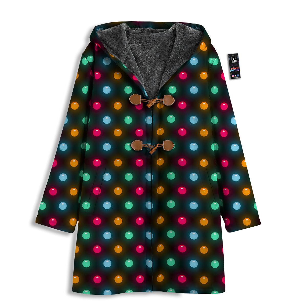Polka Dot Light Print Men's Windbreaker Jacket-grizzshop