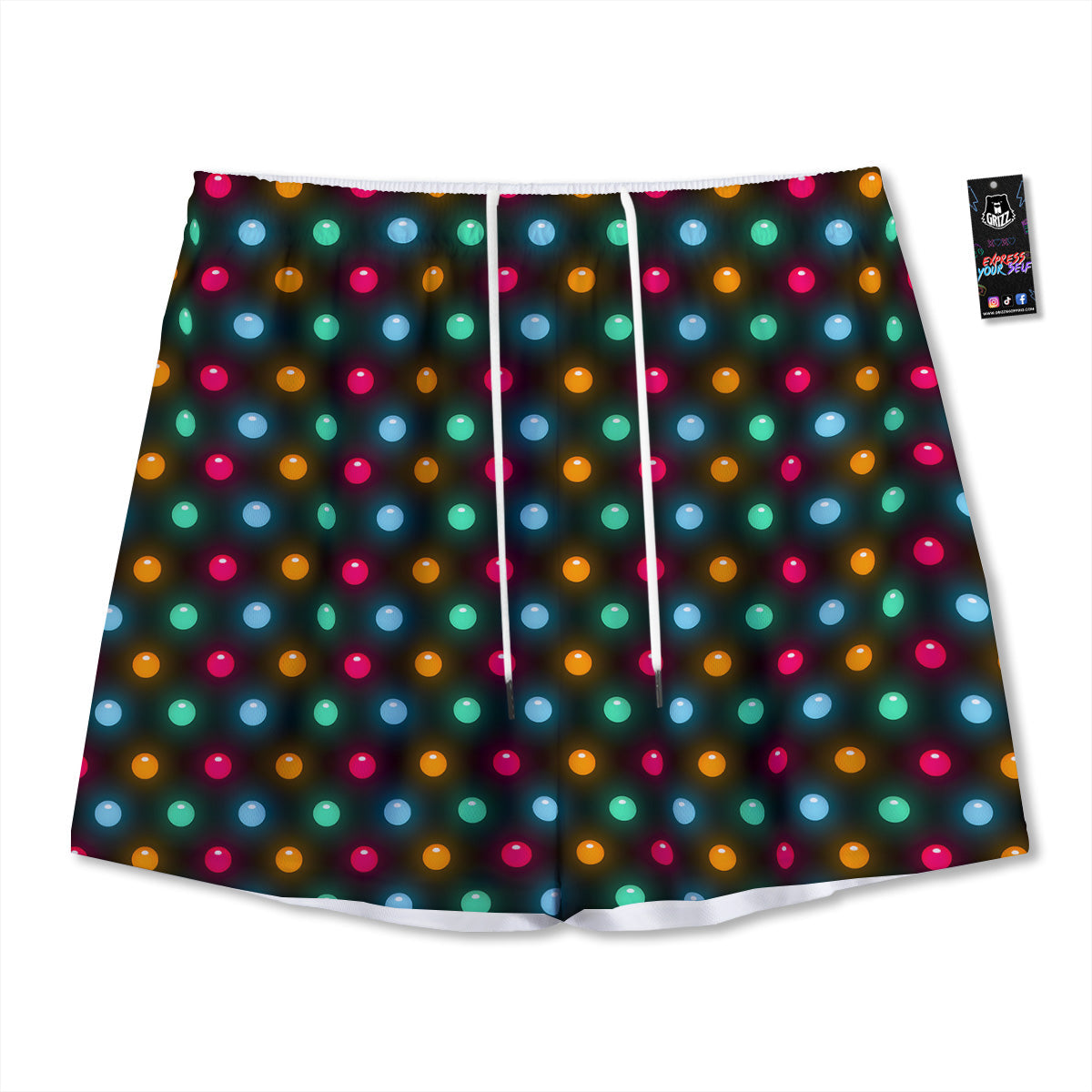 Pumpkin And Bat Halloween Print Pattern Mesh Shorts