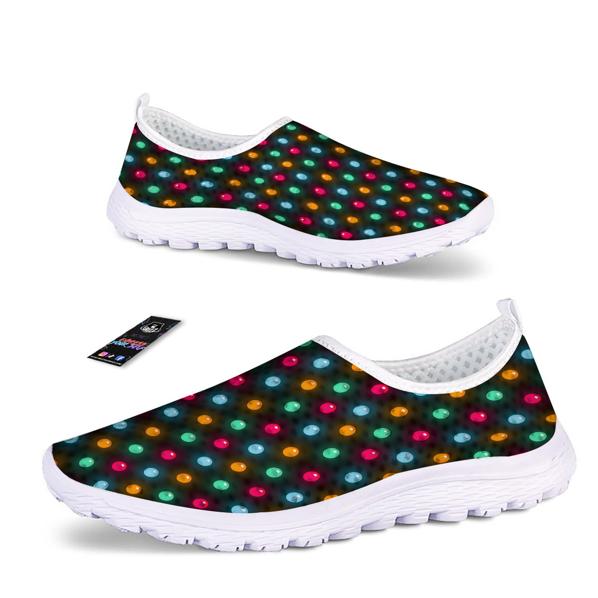 Polka Dot Light Print Nurse Shoes-grizzshop