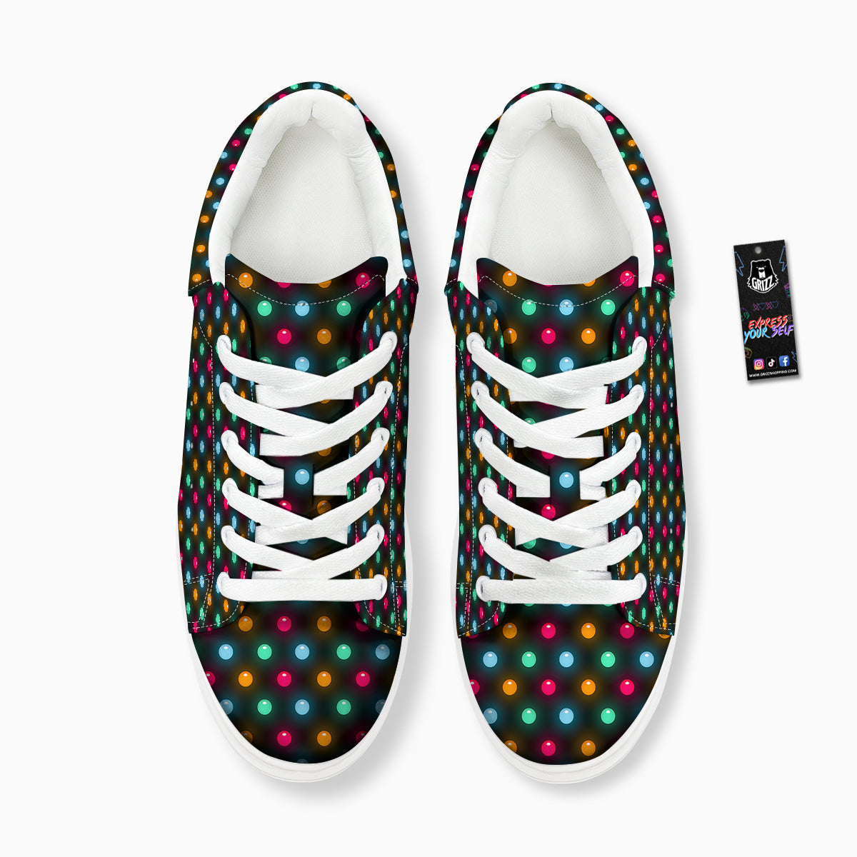 Polka Dot Light Print Platform Shoes-grizzshop
