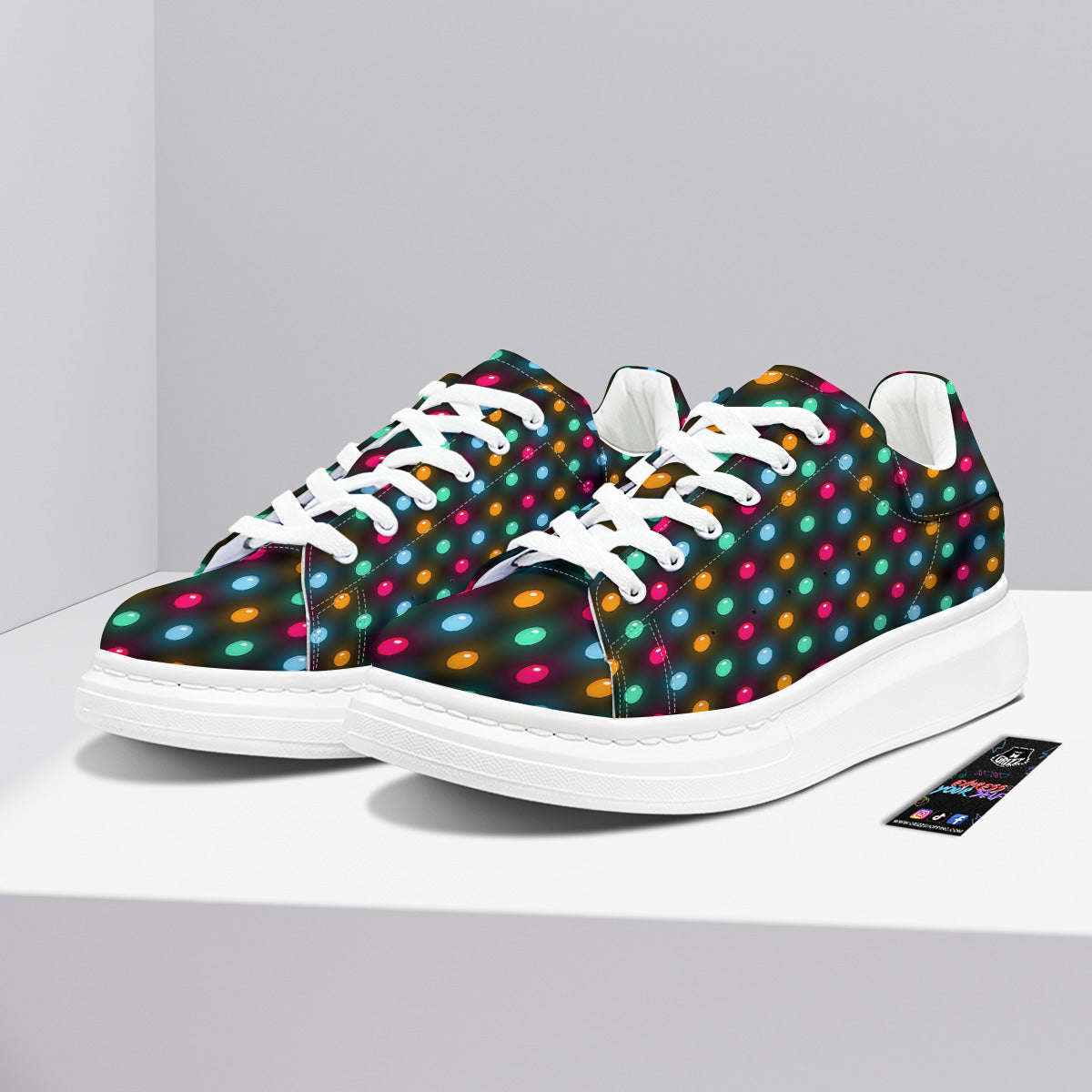 Polka Dot Light Print Platform Shoes-grizzshop