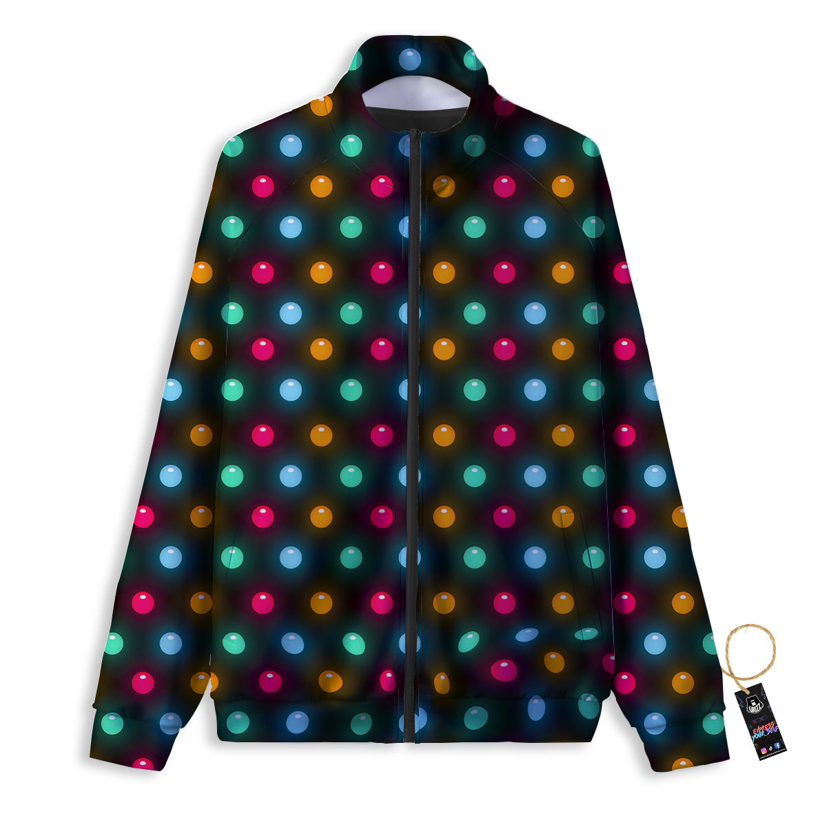 Polka Dot Light Print Track Jacket-grizzshop