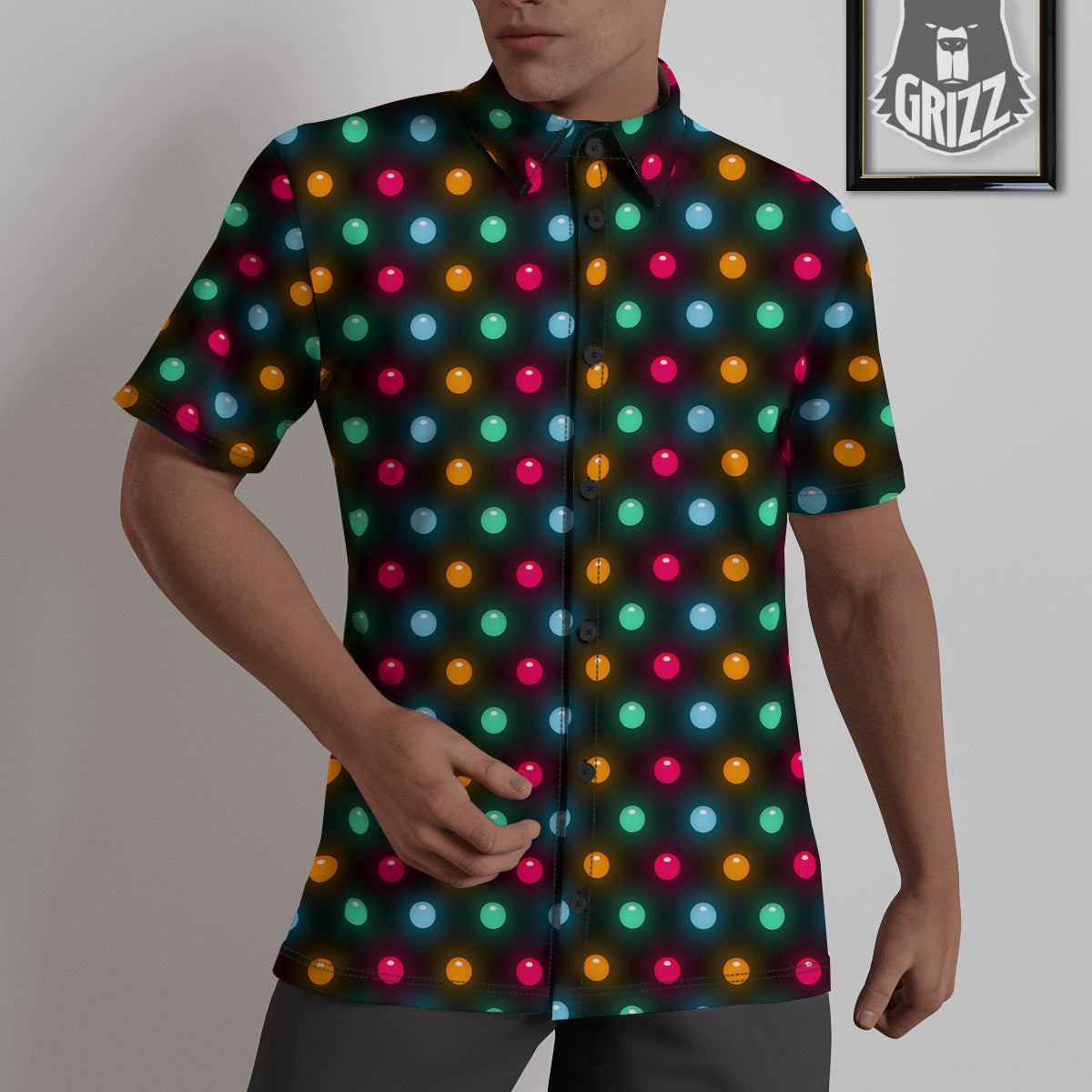 Polka Dot Light Print Untucked Shirts-grizzshop