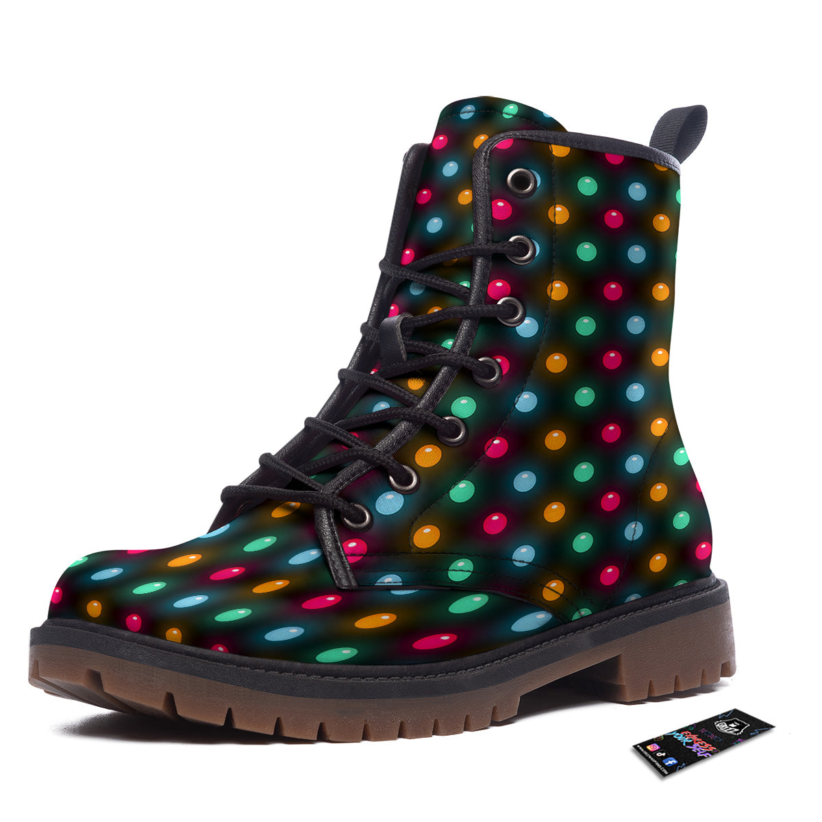 Polka Dot Light Print Work Boots-grizzshop