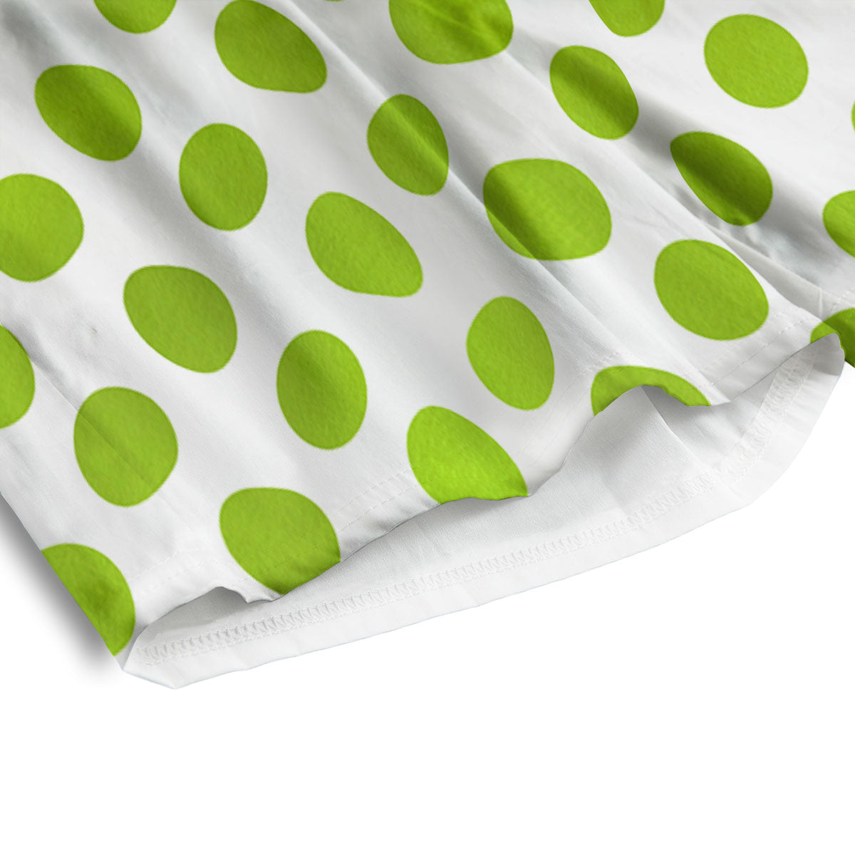 Polka Dot Lime Green And White Print Men's Athletic Shorts