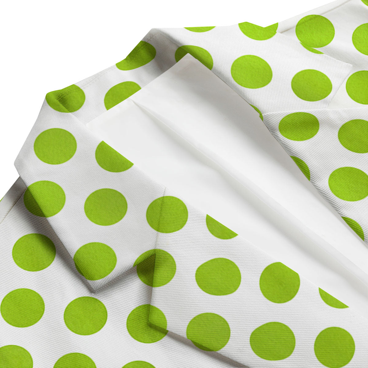 Polka Dot Lime Green And White Print Men's Blazer-grizzshop