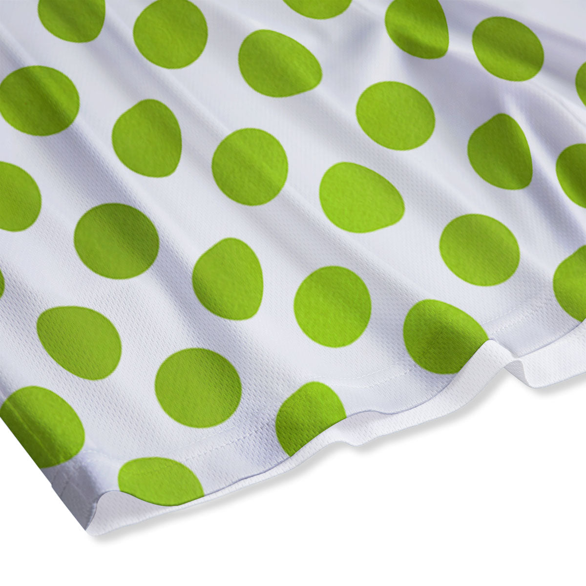 Polka Dot Lime Green And White Print Mesh Shorts