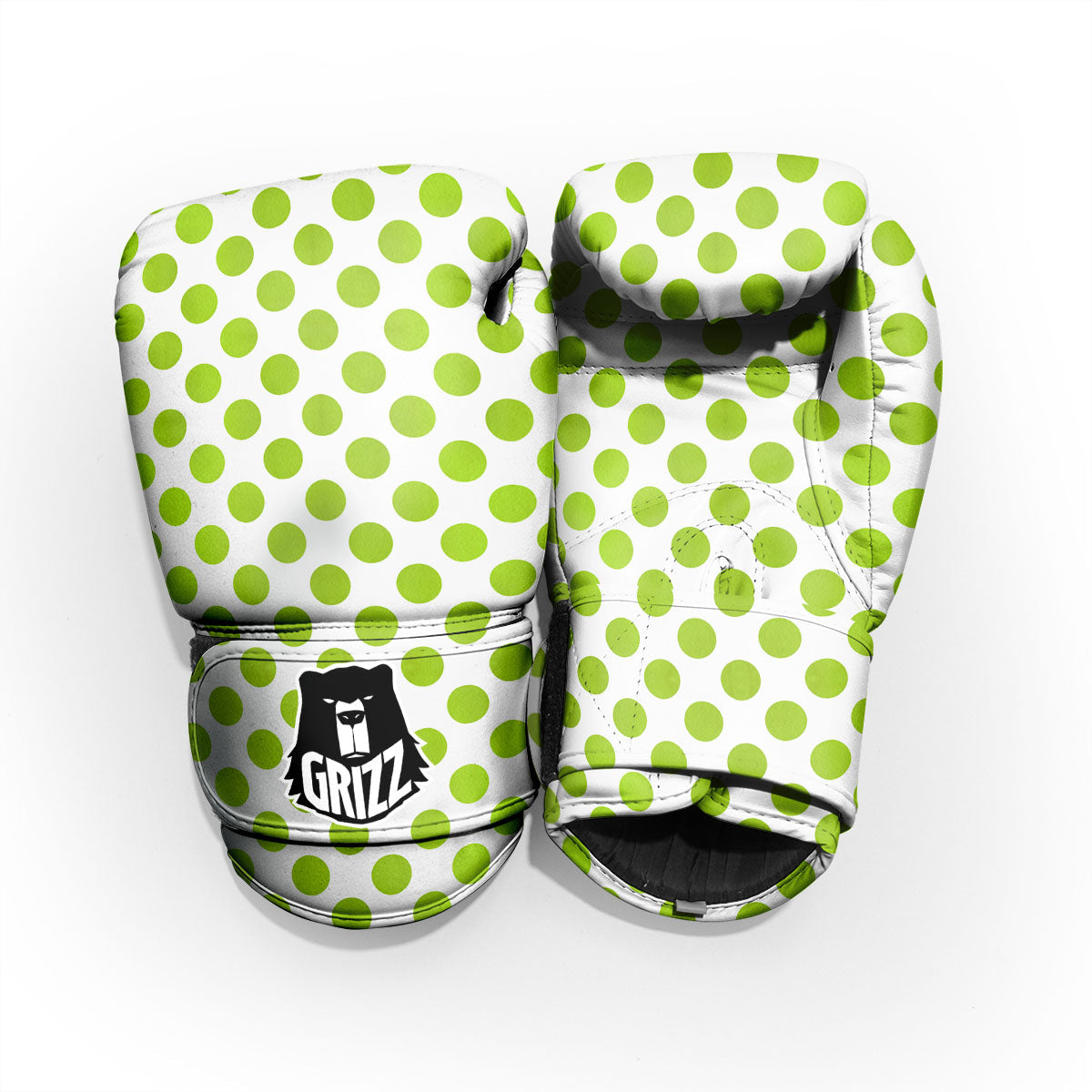 Polka Dot Lime Green And White Print Pro Boxing Glove
