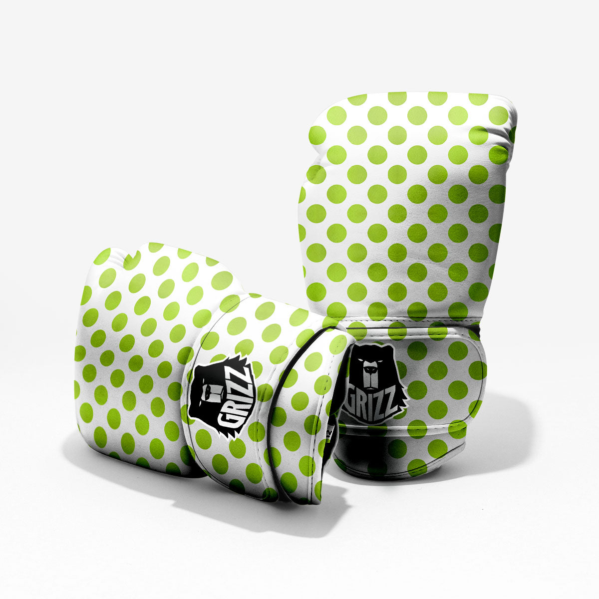 Polka Dot Lime Green And White Print Pro Boxing Glove