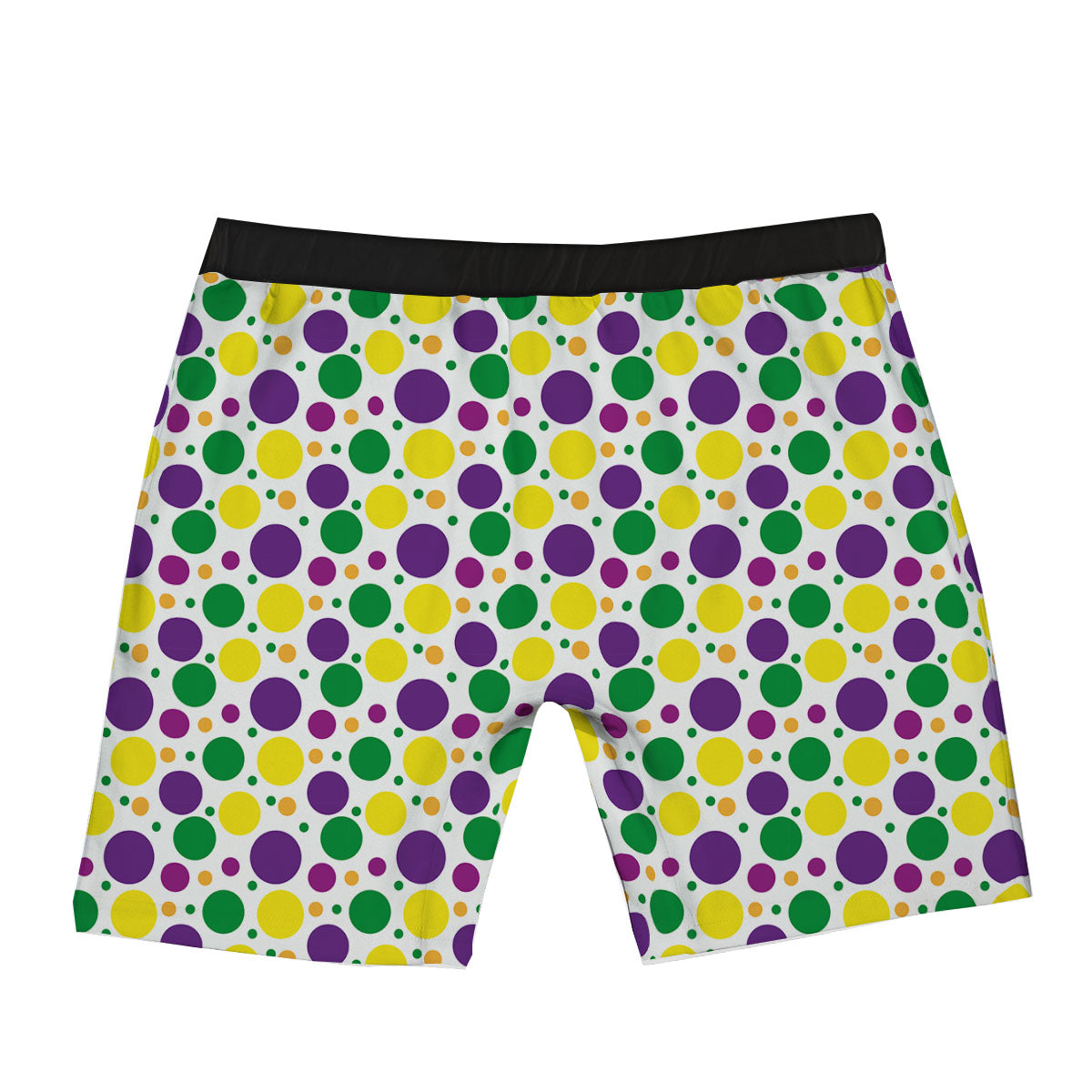 Polka Dot Mardi Gras Print Pattern Boxer Briefs-grizzshop