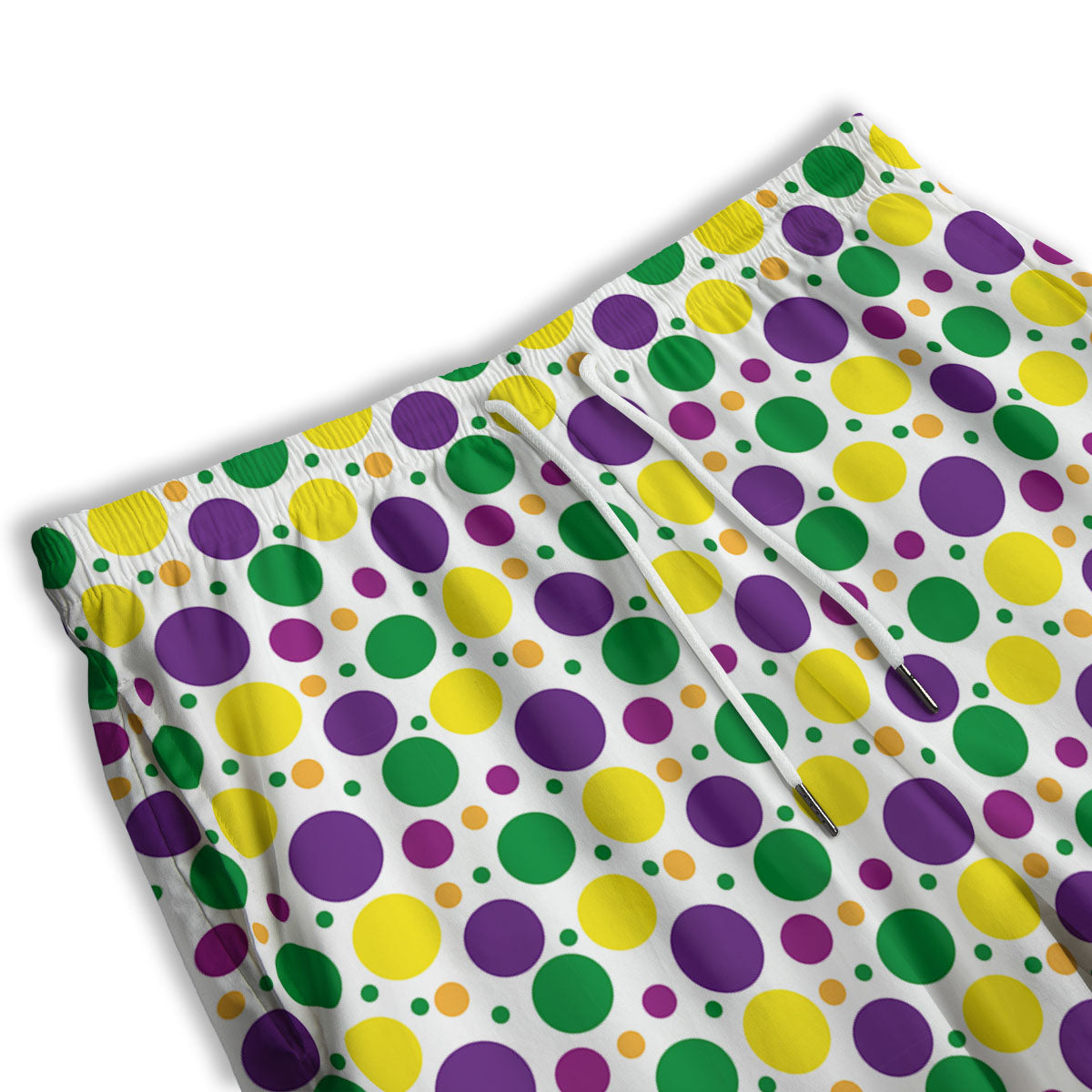 Polka Dot Mardi Gras Print Pattern Men's Athletic Shorts