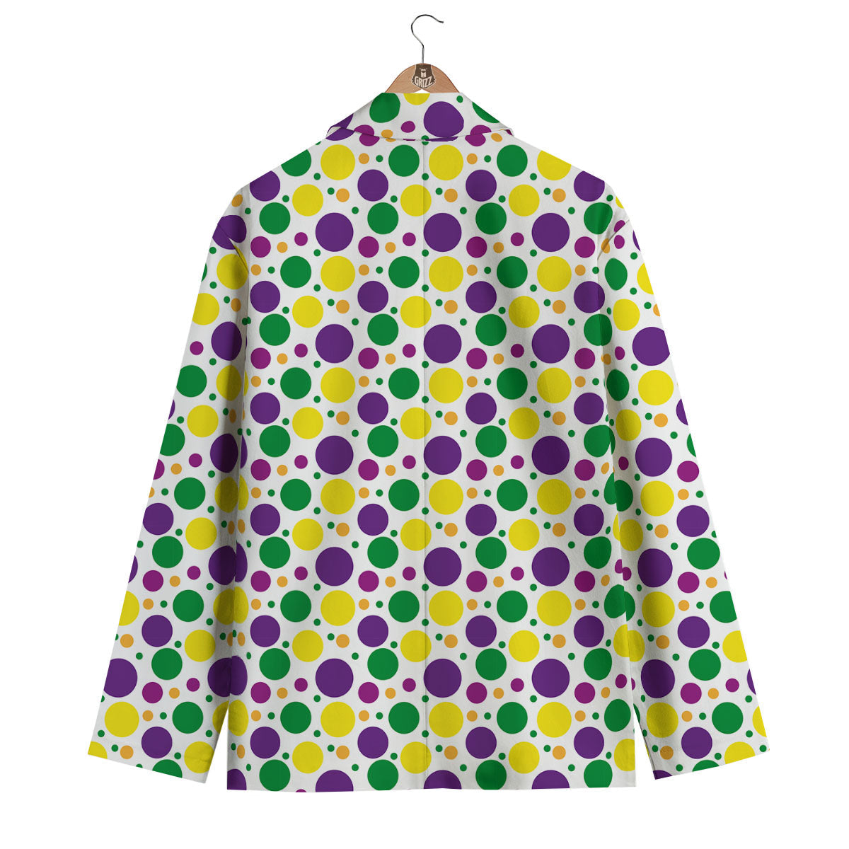 Polka Dot Mardi Gras Print Pattern Men's Blazer-grizzshop
