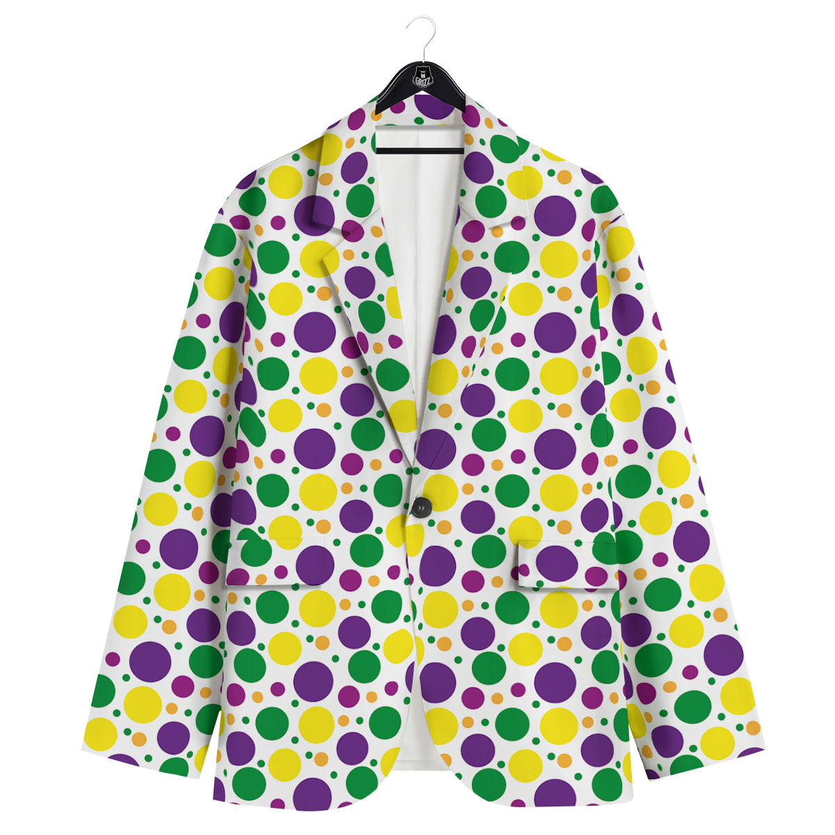 Polka Dot Mardi Gras Print Pattern Men's Sport Coat-grizzshop