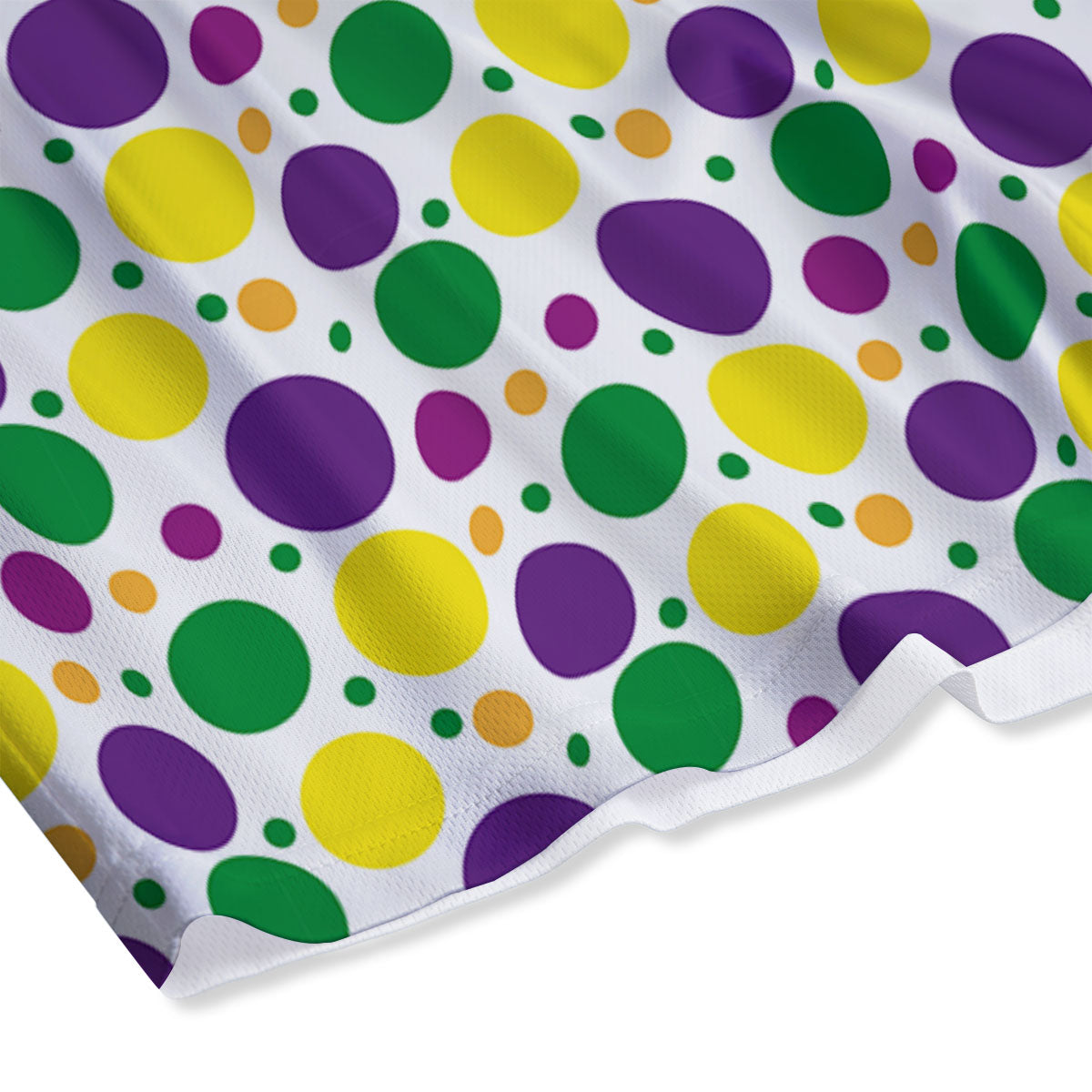 Polka Dot Mardi Gras Print Pattern Mesh Shorts