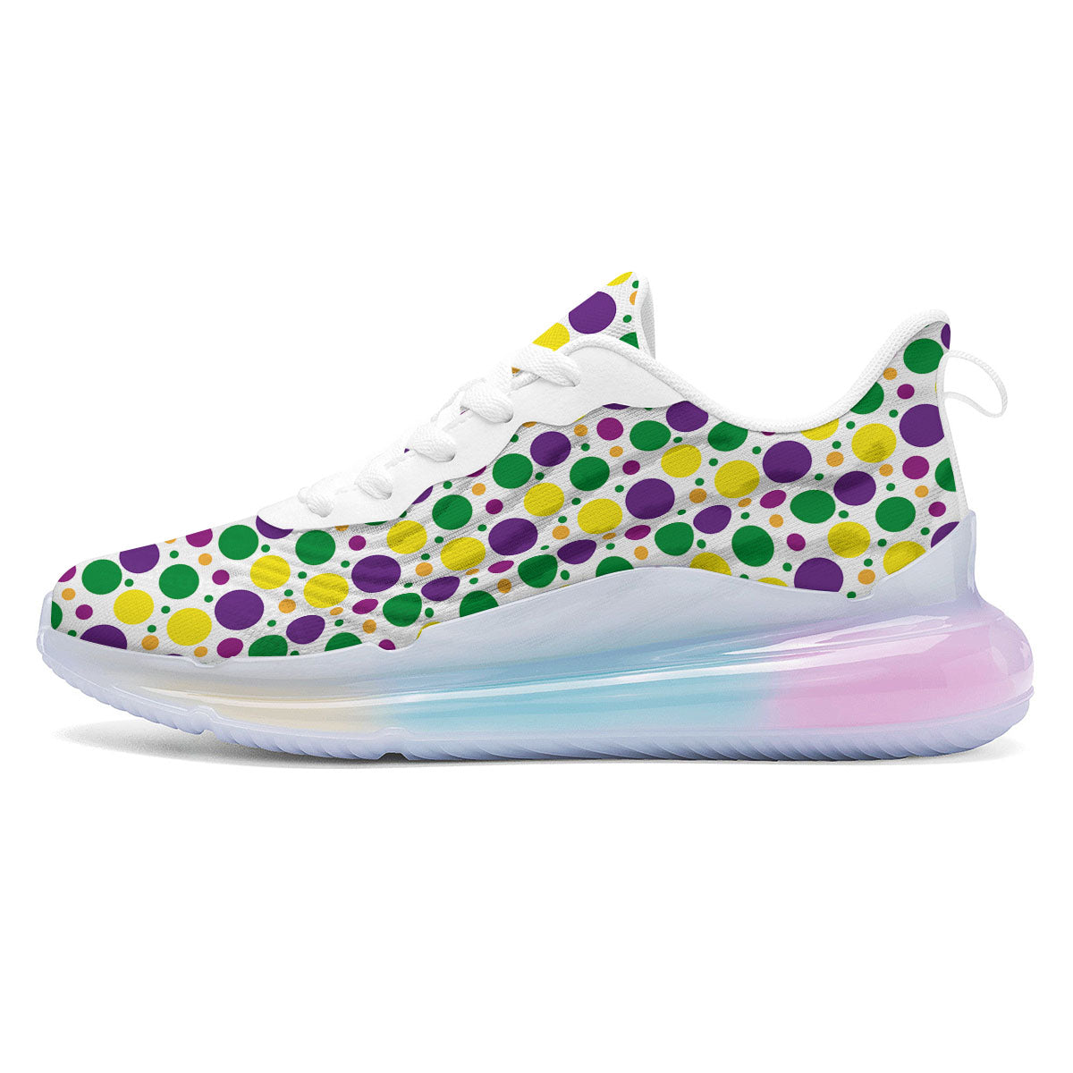 Polka Dot Mardi Gras Print Pattern Running Sneakers-grizzshop