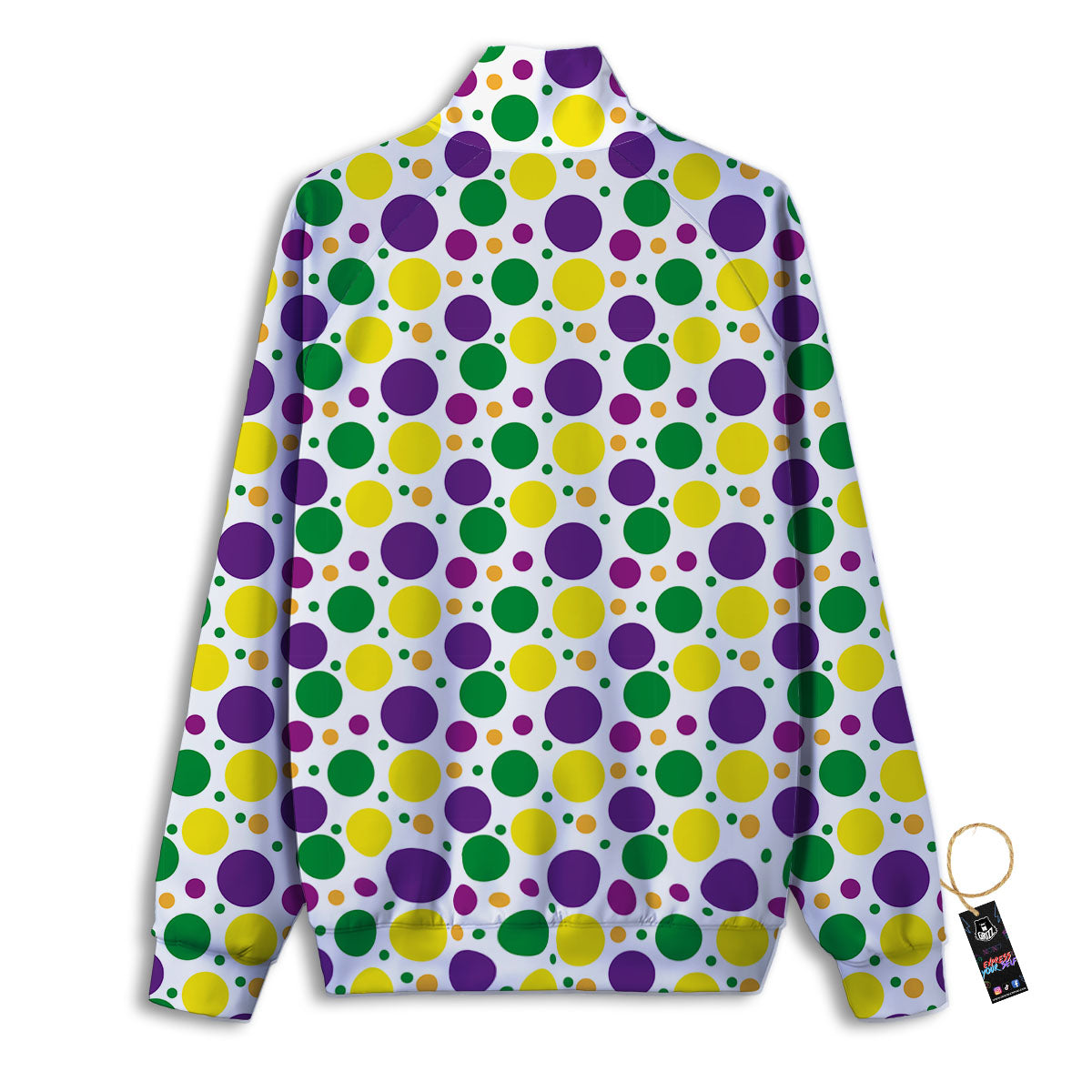 Polka Dot Mardi Gras Print Pattern Track Jacket-grizzshop