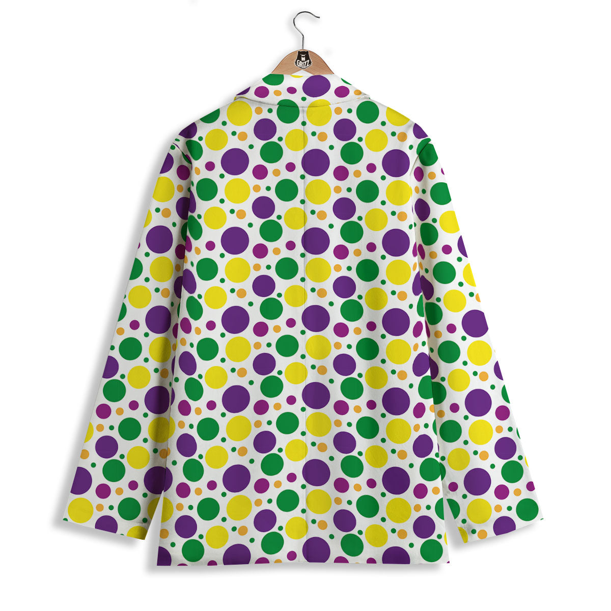 Polka Dot Mardi Gras Print Pattern Women's Blazer-grizzshop