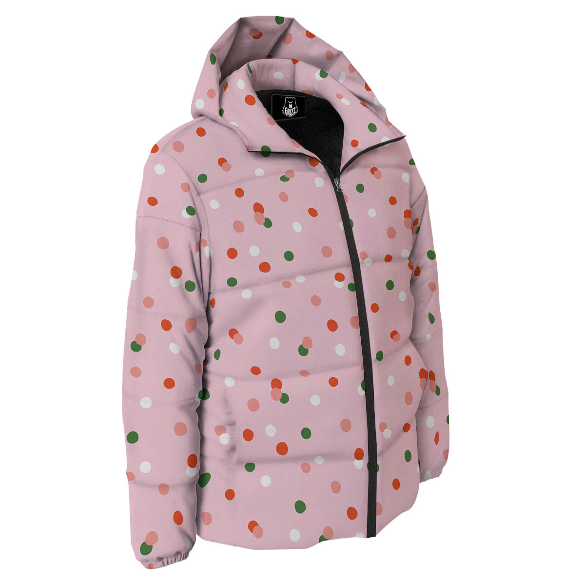 Polka Dot Merry Christmas Print Pattern Down Jacket-grizzshop