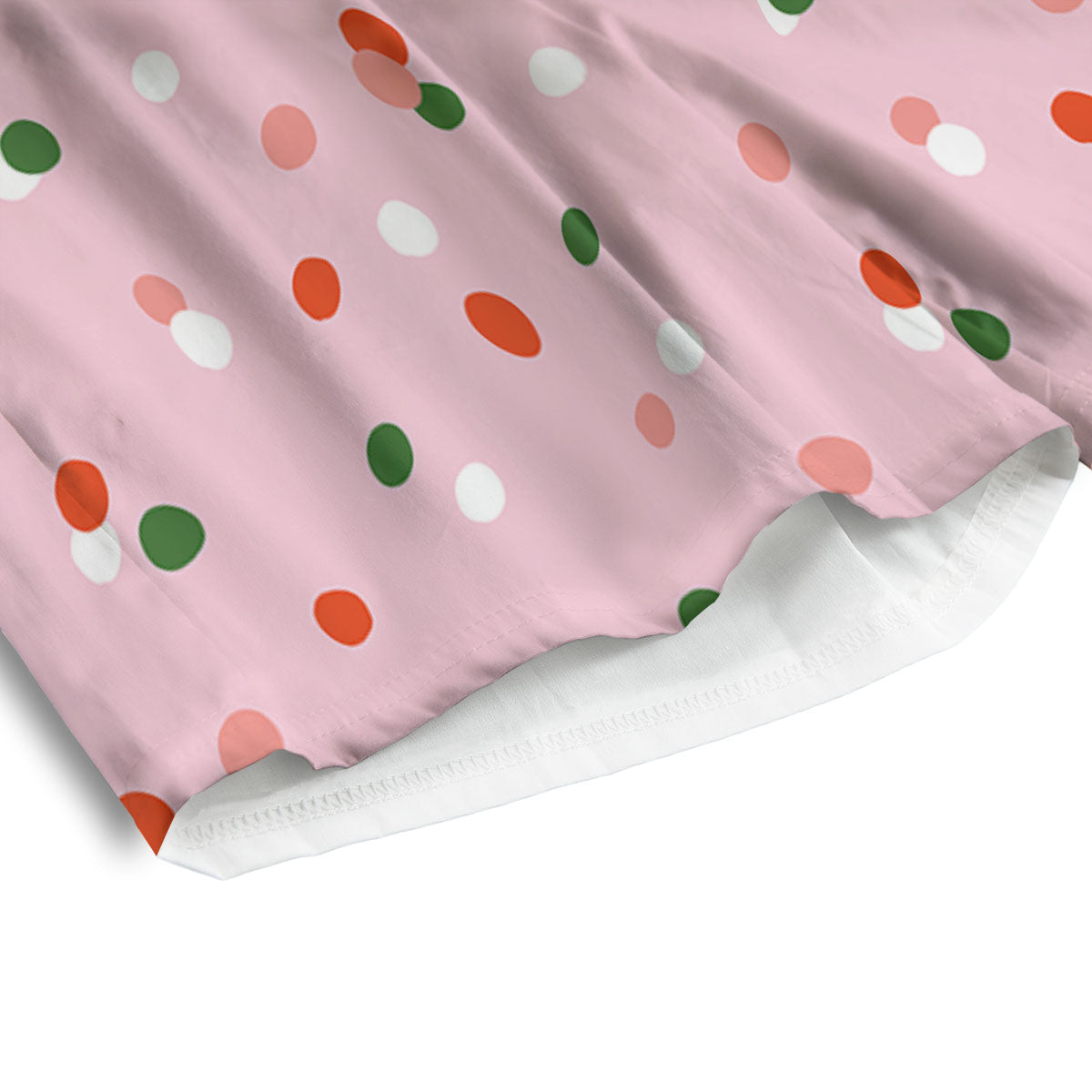 Polka Dot Merry Christmas Print Pattern Men's Athletic Shorts