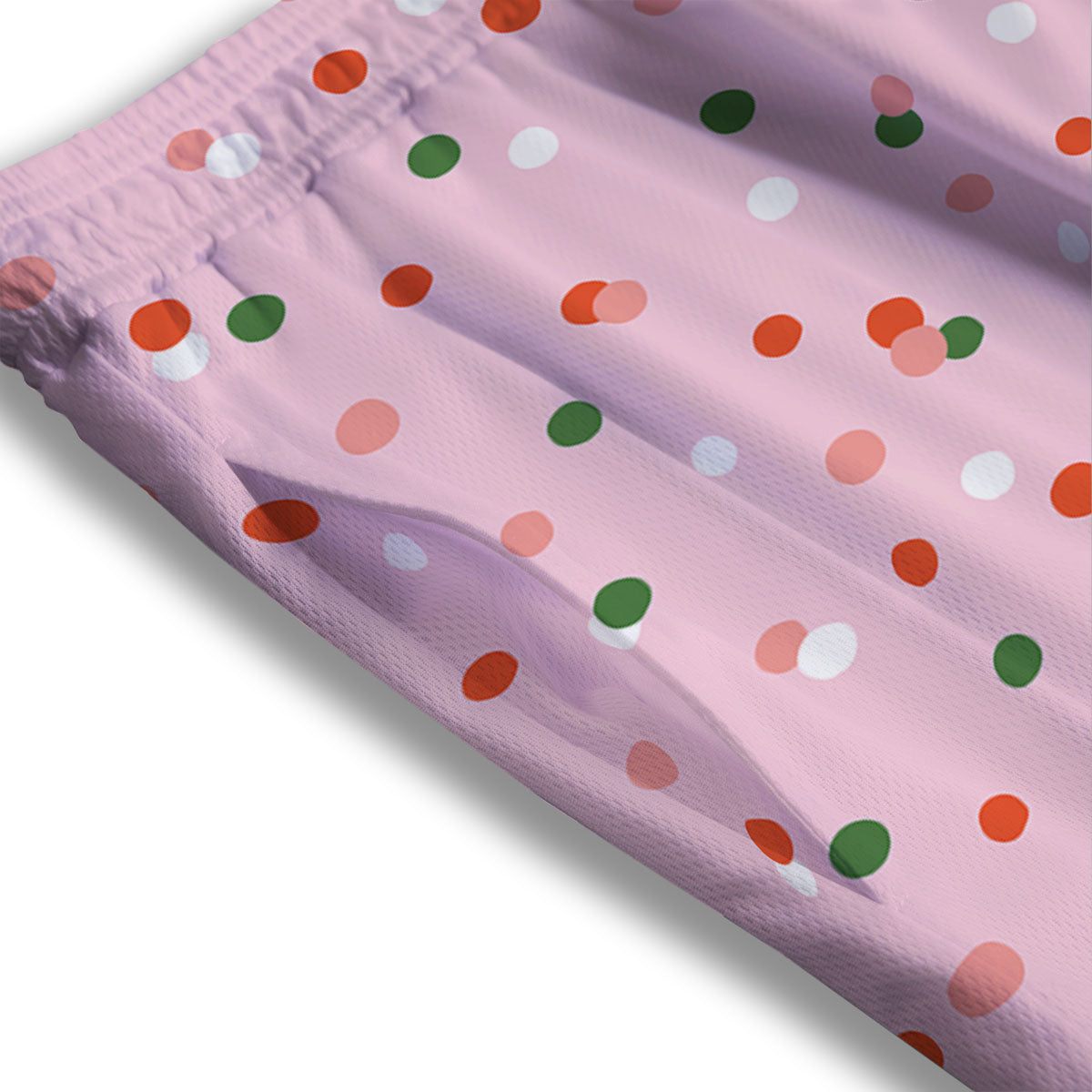 Polka Dot Merry Christmas Print Pattern Mesh Shorts