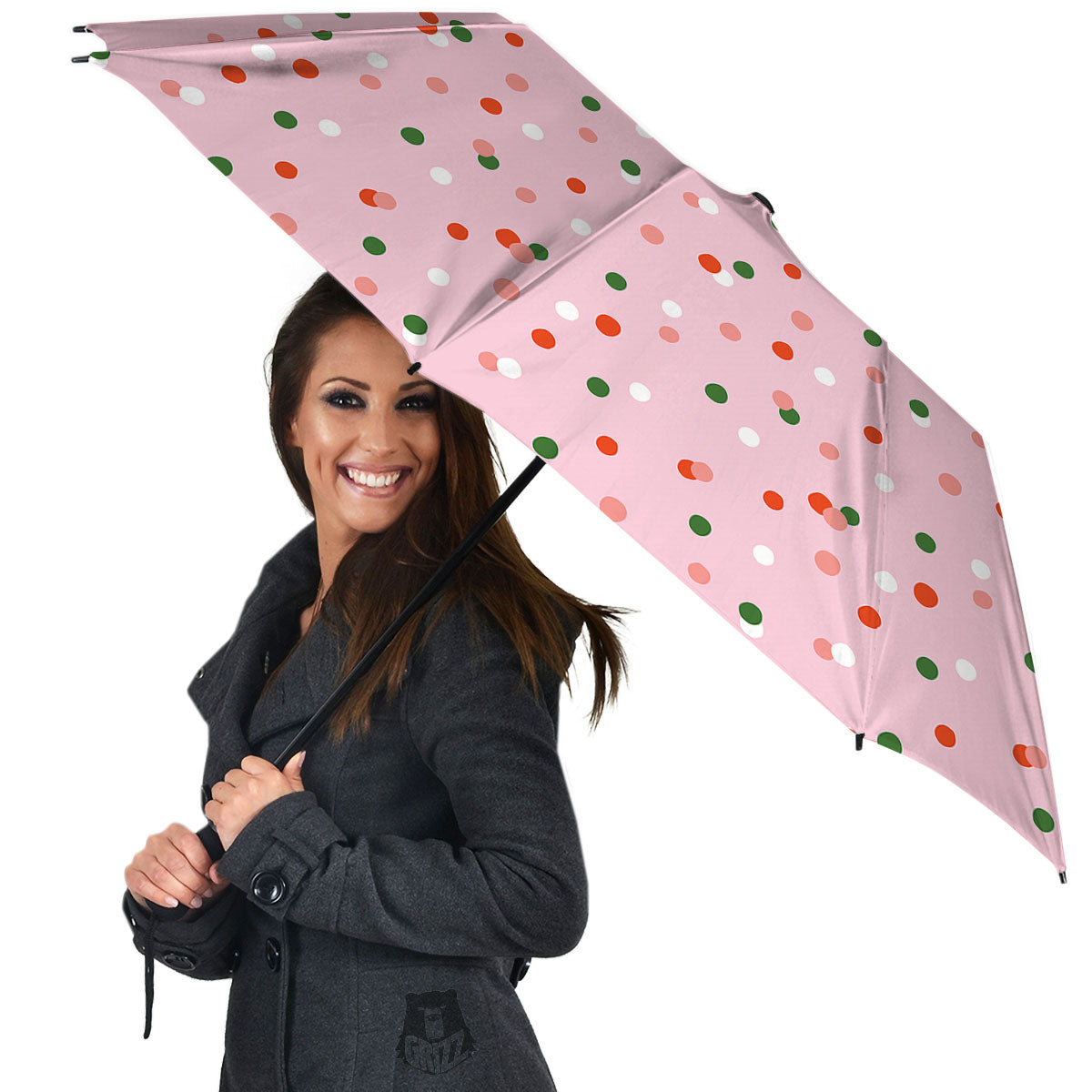 Polka Dot Merry Christmas Print Pattern Umbrella-grizzshop