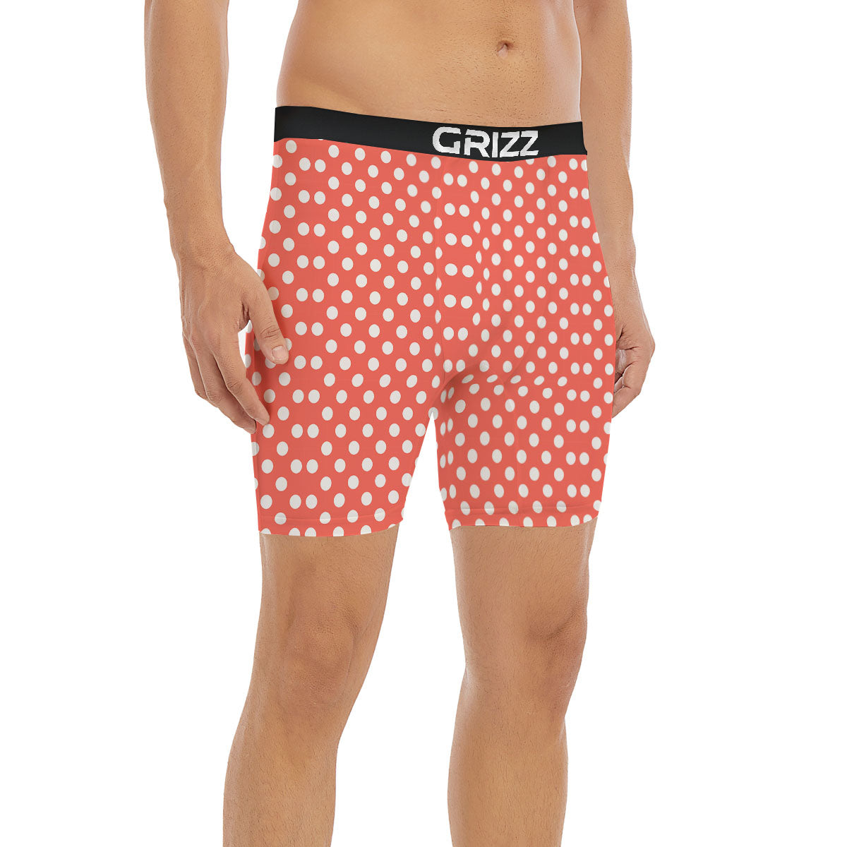 Polka Dot Pastel Red And White Print Boxer Briefs-grizzshop