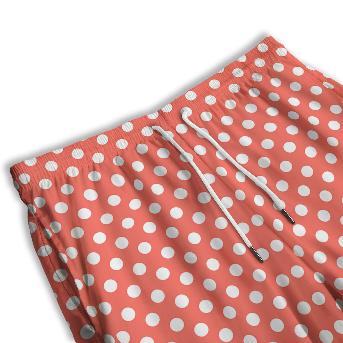 Polka Dot Pastel Red And White Print Men's Athletic Shorts