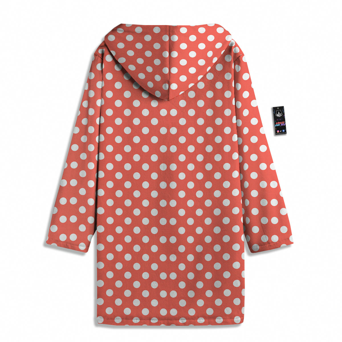 Polka Dot Pastel Red And White Print Men's Windbreaker Jacket-grizzshop