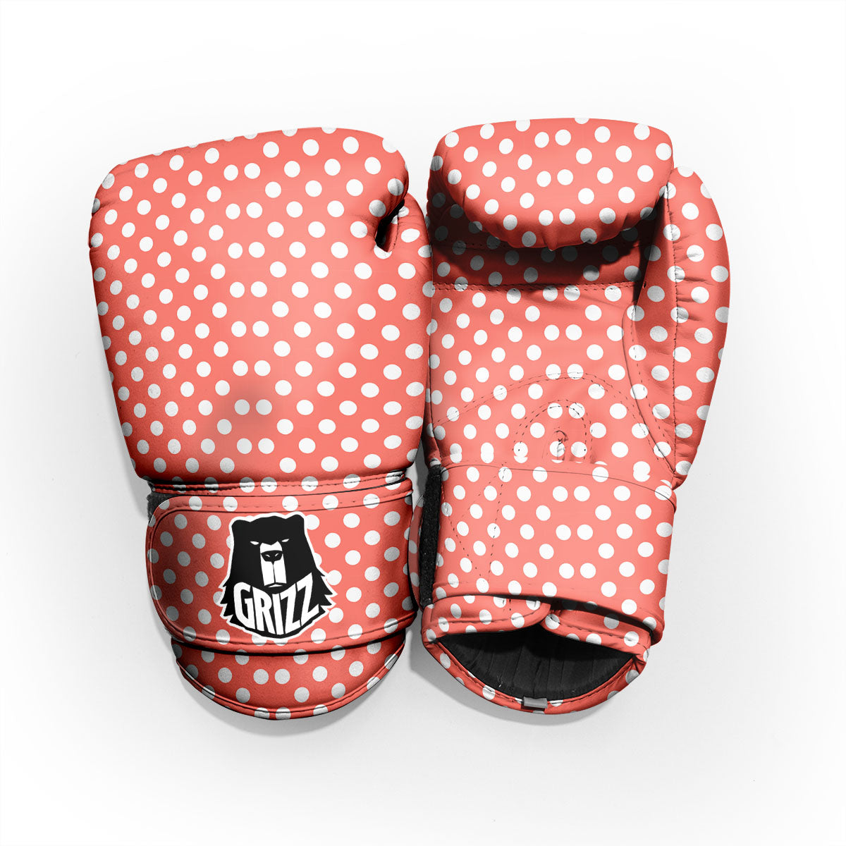 Polka Dot Pastel Red And White Print Pro Boxing Glove