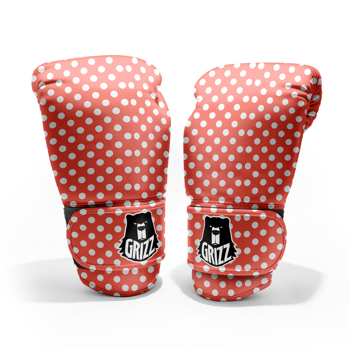 Polka Dot Pastel Red And White Print Pro Boxing Glove