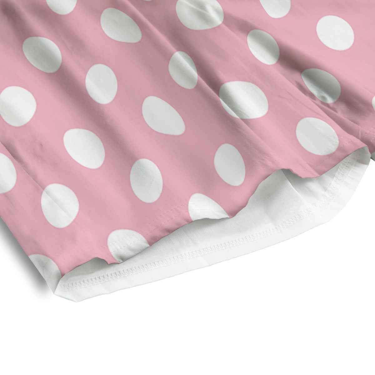 Polka Dot Pink And White Print Men's Athletic Shorts