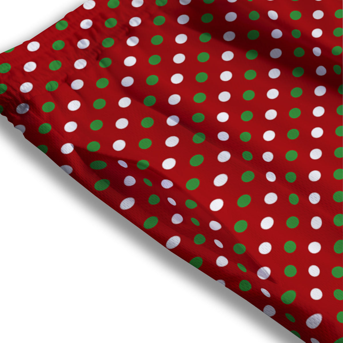 Polka Dot Red And Green Print Pattern Mesh Shorts