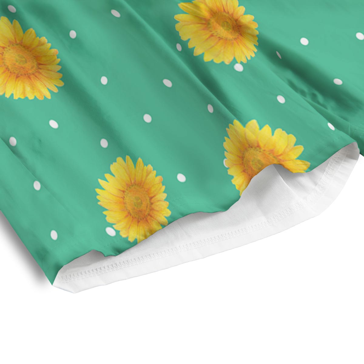 Polka Dot Sunflower Print Pattern Men's Athletic Shorts