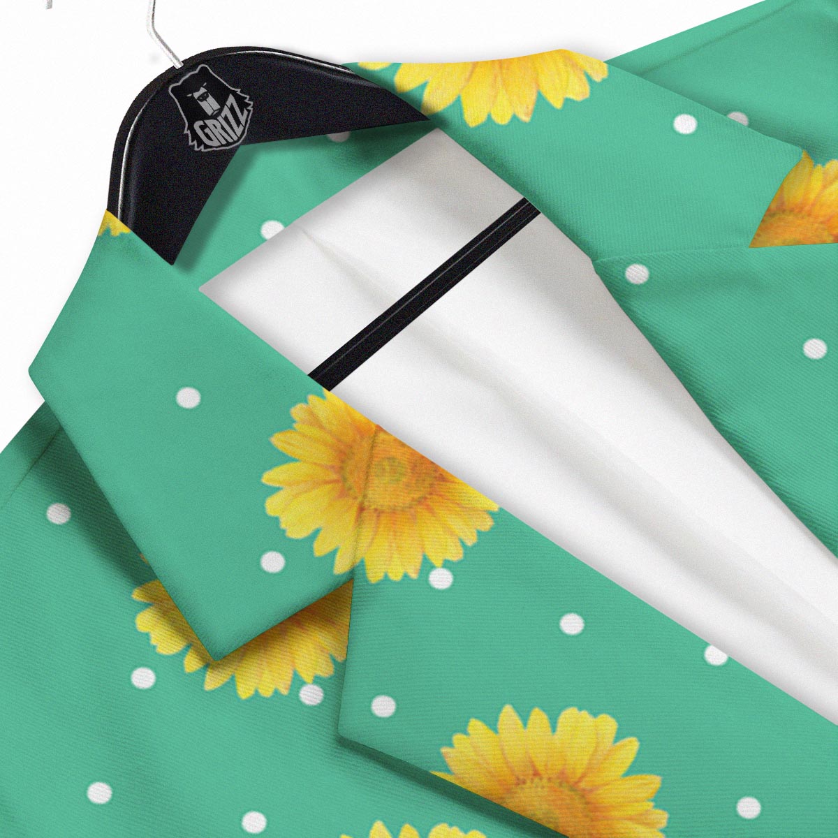 Polka Dot Sunflower Print Pattern Men's Sport Coat-grizzshop