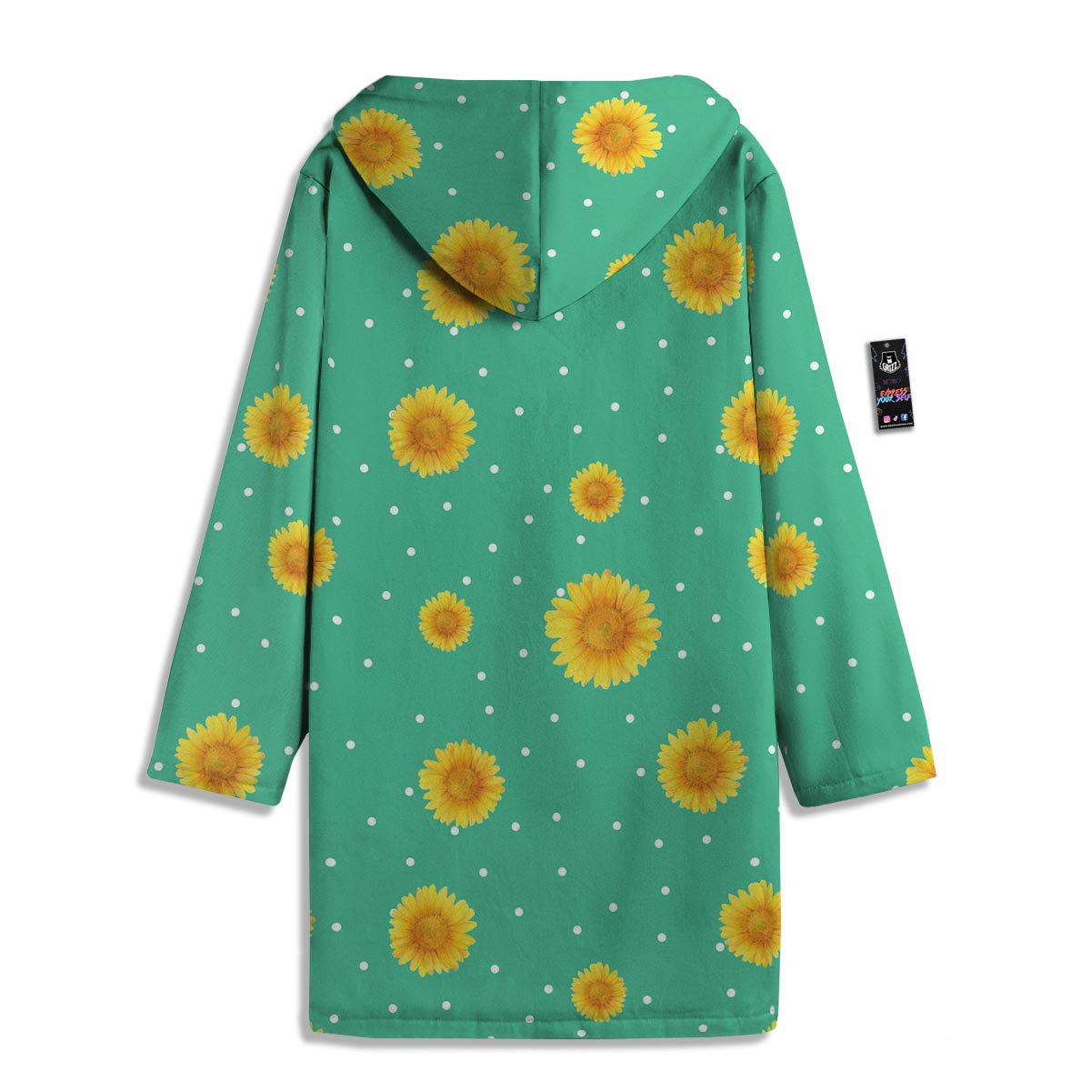 Polka Dot Sunflower Print Pattern Men's Windbreaker Jacket-grizzshop
