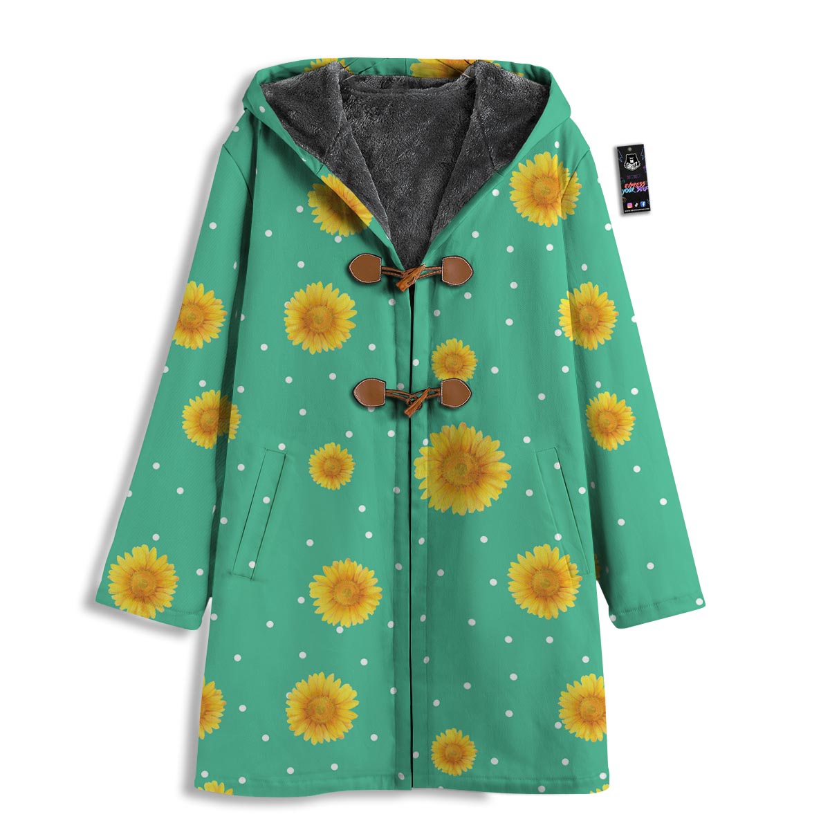 Polka Dot Sunflower Print Pattern Men's Windbreaker Jacket-grizzshop