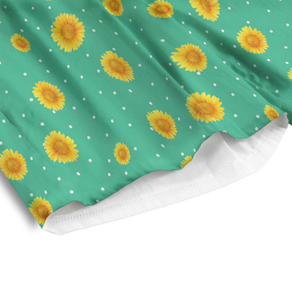 Polka Dot Sunflower Watercolor Print Pattern Men's Athletic Shorts