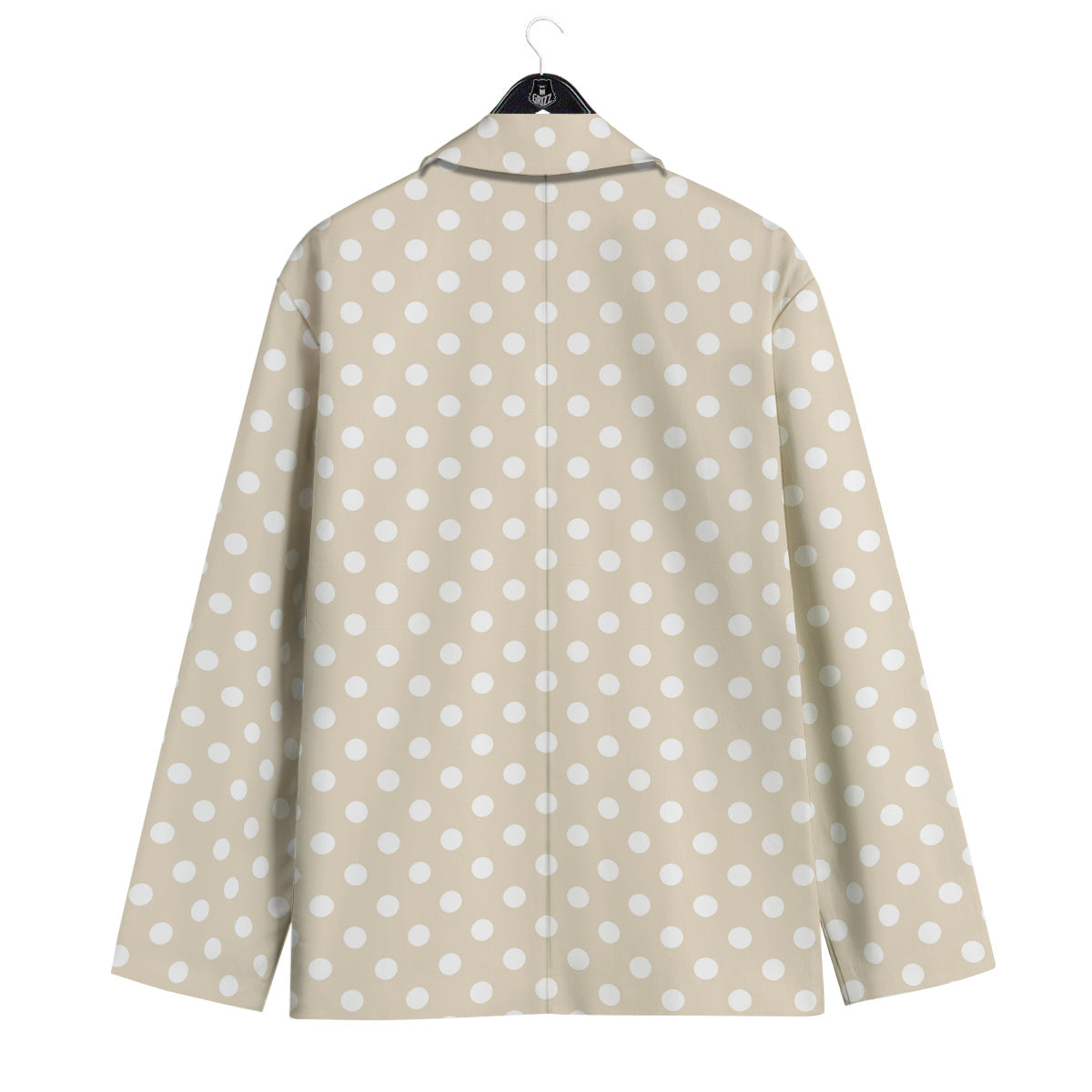 Polka Dot White And Beige Print Pattern Men's Sport Coat-grizzshop